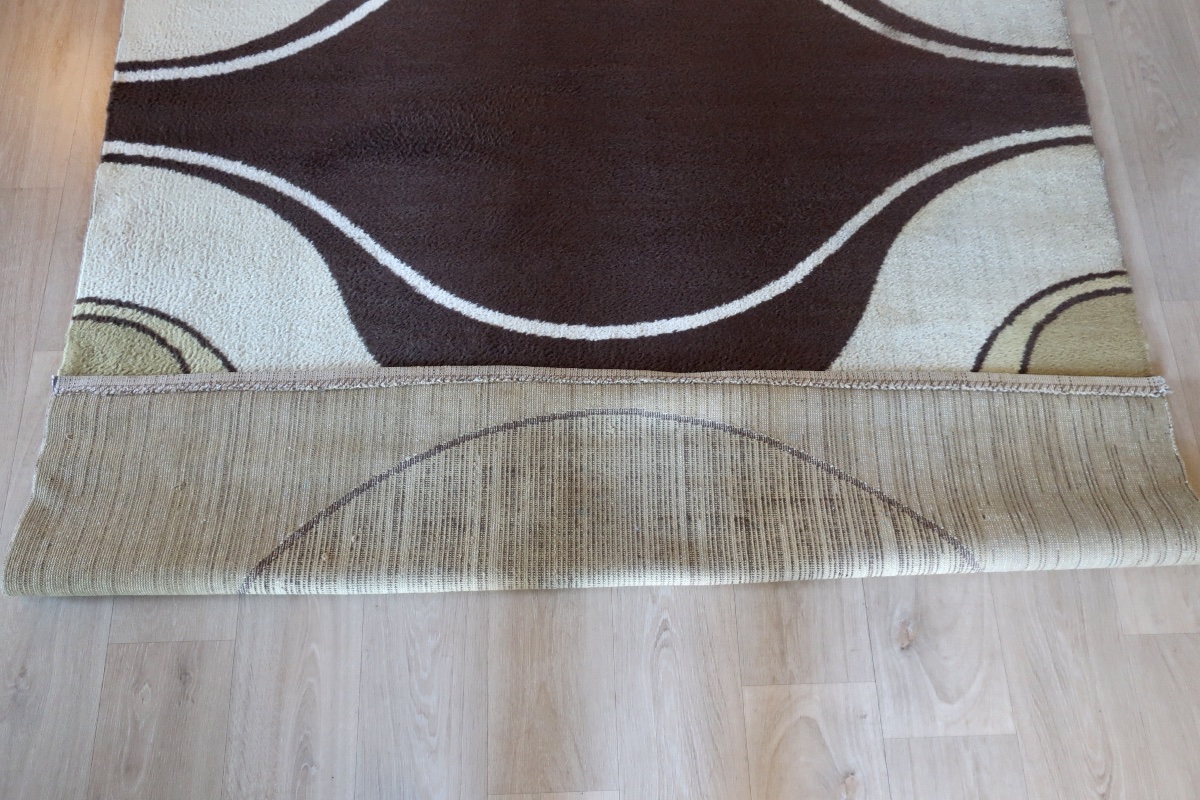 Pierre Martin JACOT + Woolmark, Rare Tapis Laine Design 1970's-photo-2