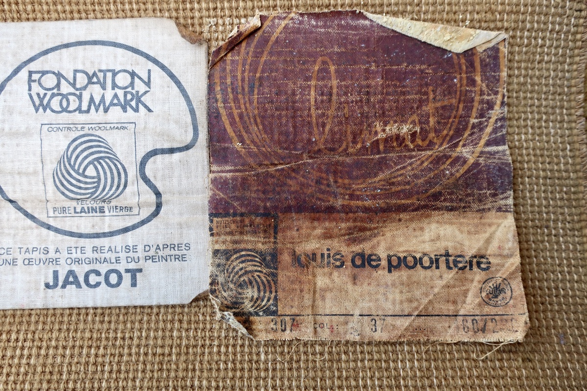 Pierre Martin JACOT + Woolmark, Rare Tapis Laine Design 1970's-photo-7