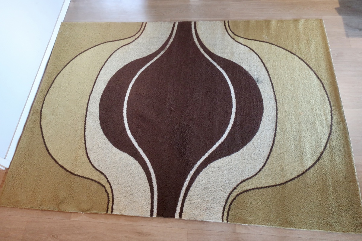 Pierre Martin JACOT + Woolmark, Rare Tapis Laine Design 1970's