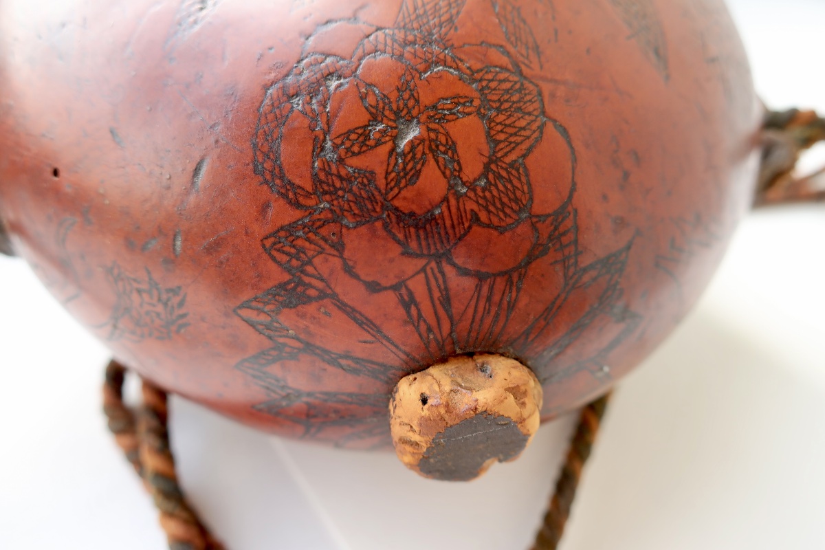 Zucca Corse: 19th Gourd Coloquinte Engraved And Figured F.b. On Escutcheon-photo-4