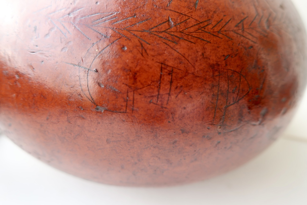 Zucca Corse: 19th Gourd Coloquinte Engraved And Figured F.b. On Escutcheon-photo-4