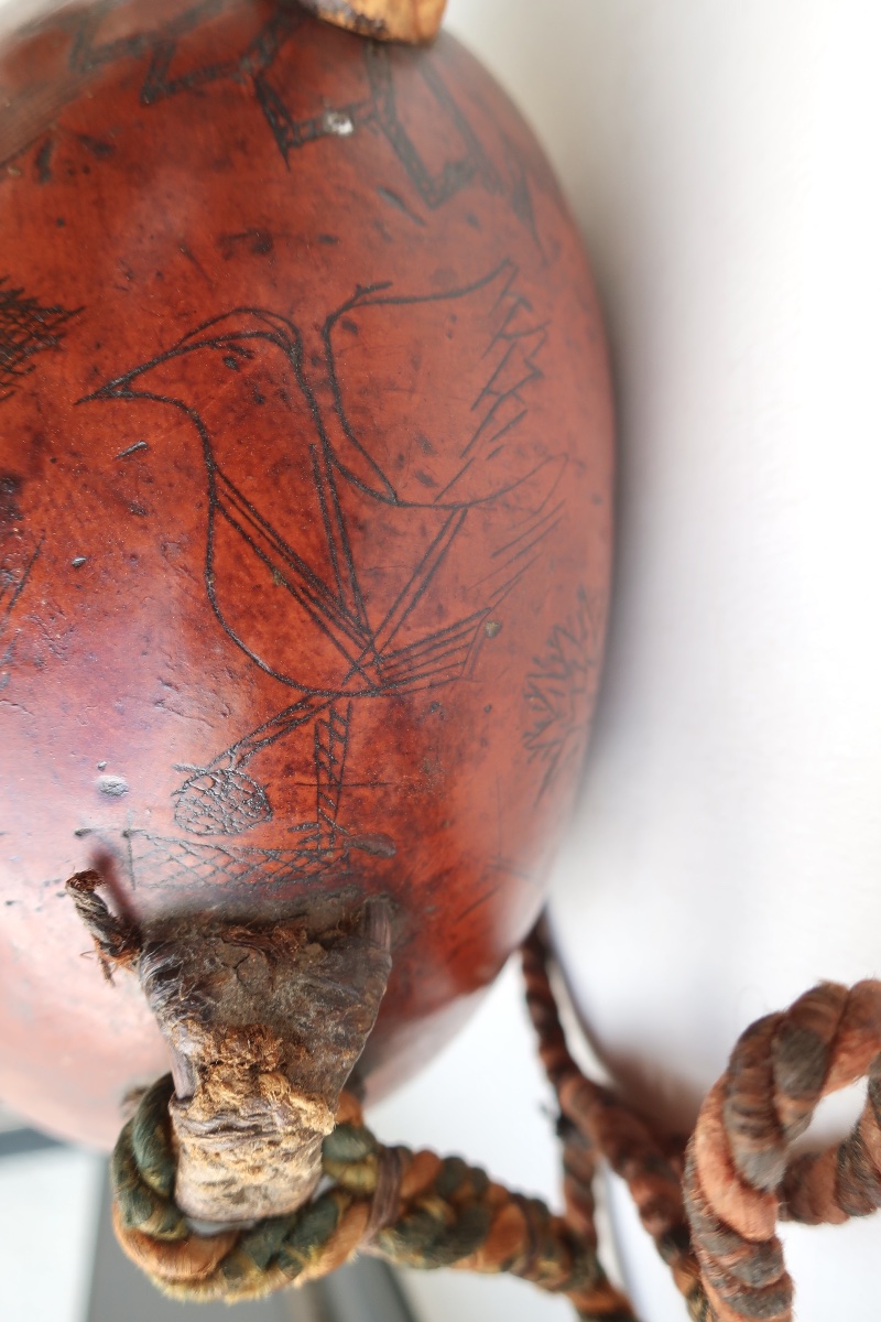 Zucca Corse: 19th Gourd Coloquinte Engraved And Figured F.b. On Escutcheon-photo-1