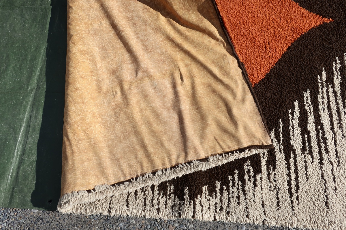 Grand Tapis Design des années 1970, en Pure Laine Nouée Main, 200 x 280 cm, en TBE-photo-5
