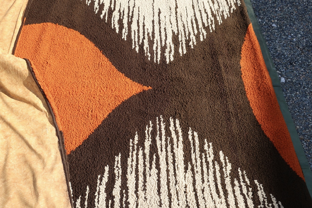 Grand Tapis Design des années 1970, en Pure Laine Nouée Main, 200 x 280 cm, en TBE-photo-8