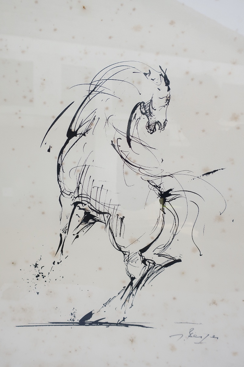 Lithograph By Jacques Berger (1902–1977), *cheval Cabré*-photo-4