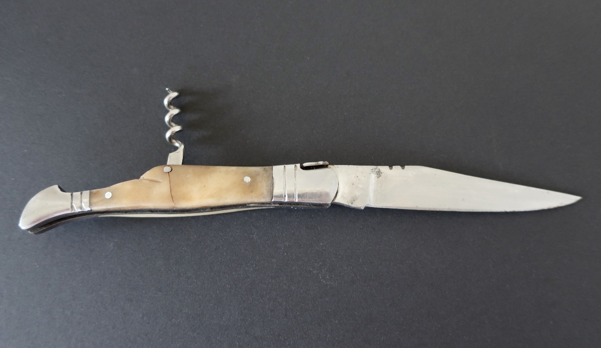 Vintage Pradel Auvergne 63 Folding Knife, Blade + Corkscrew, 20.2 Cm-photo-2
