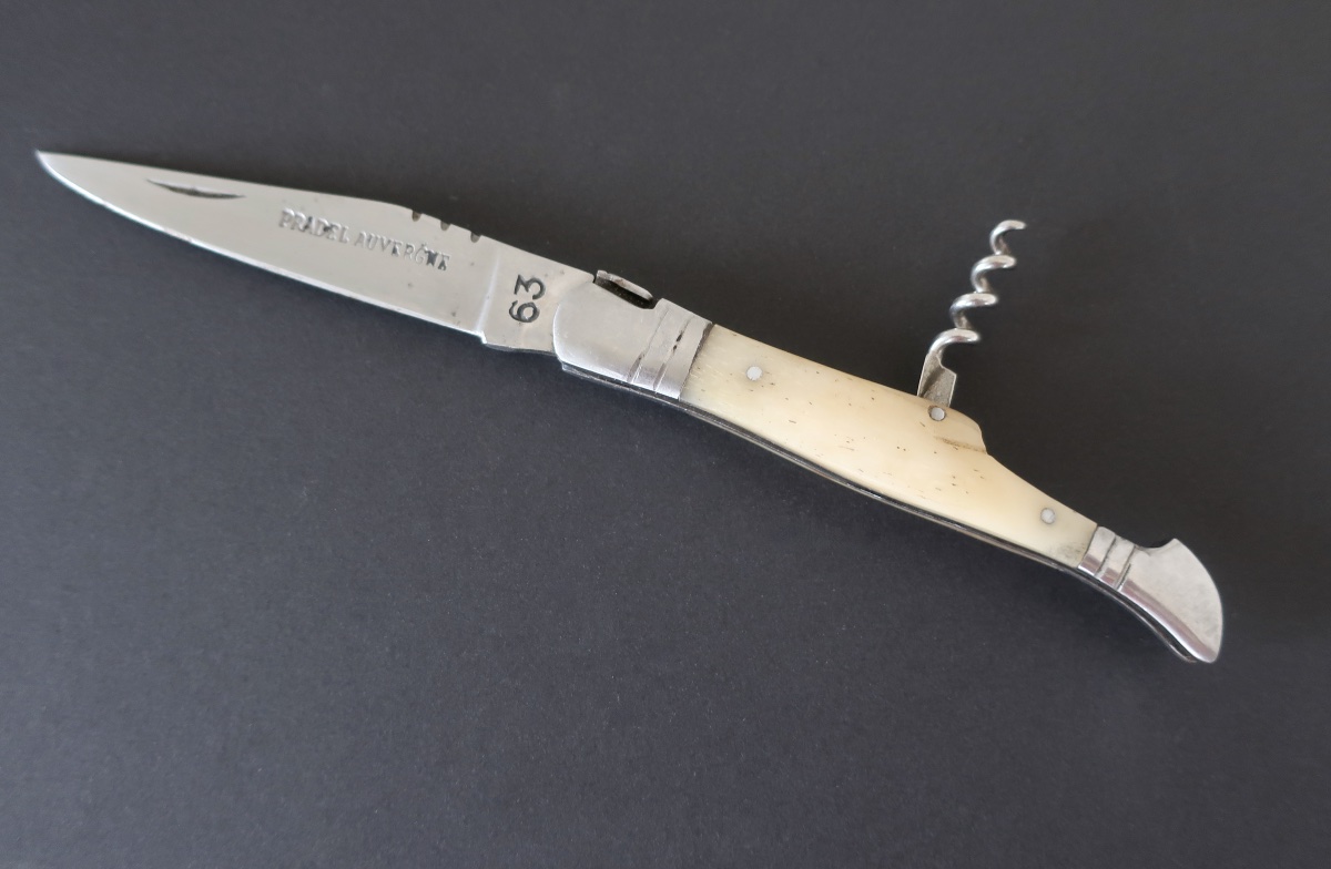 Vintage Pradel Auvergne 63 Folding Knife, Blade + Corkscrew, 20.2 Cm
