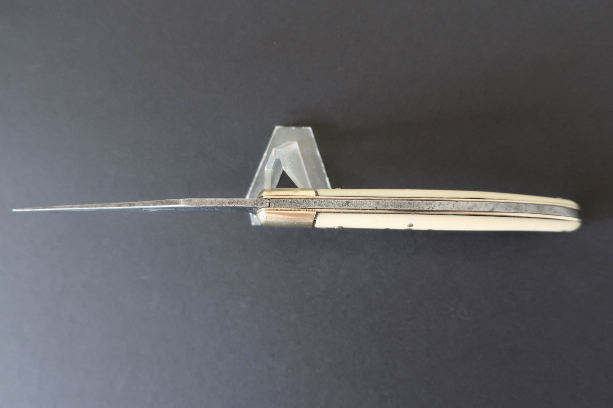 Ancien Couteau Pliant Laguiole Arbalète G. David, Manche Os, 19,2 cm, TBE-photo-5