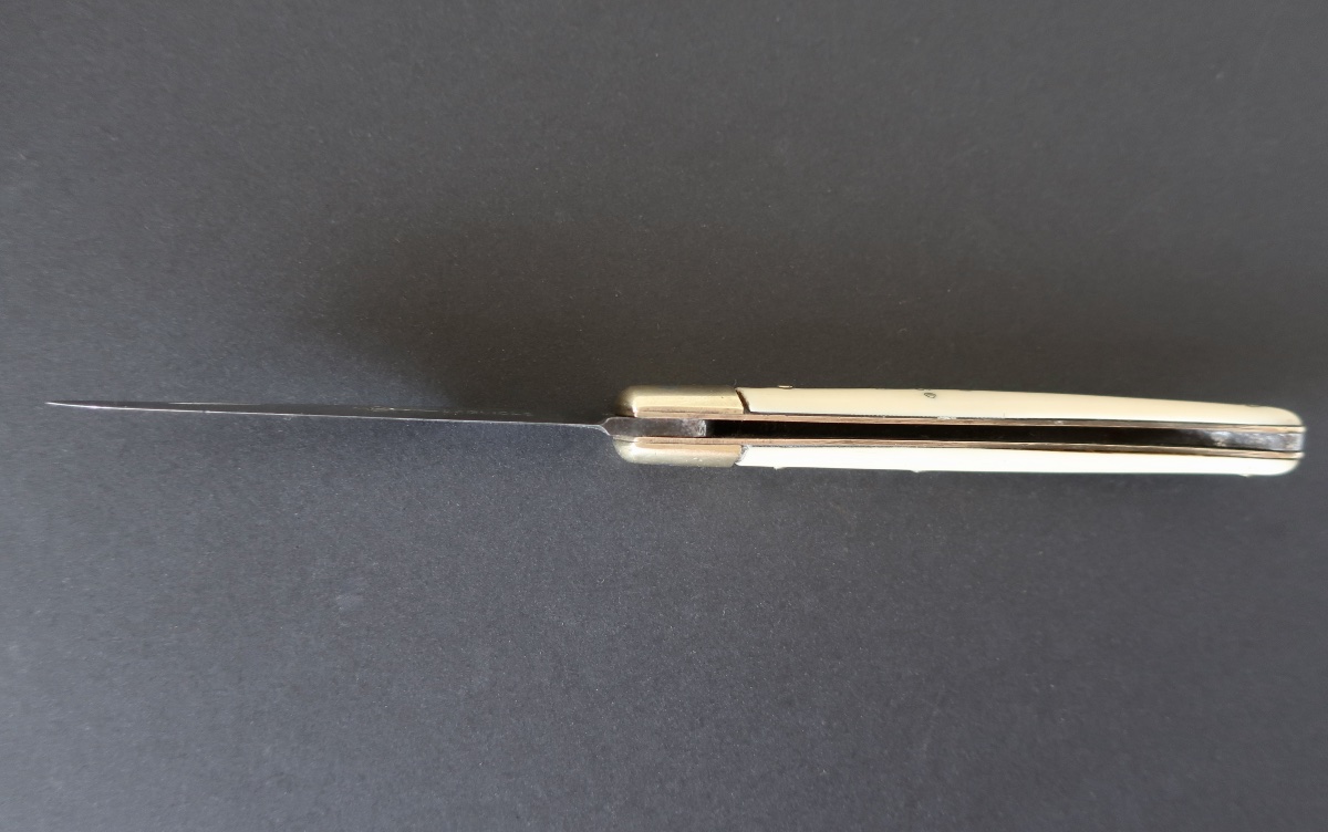 Ancien Couteau Pliant Laguiole Arbalète G. David, Manche Os, 19,2 cm, TBE-photo-6