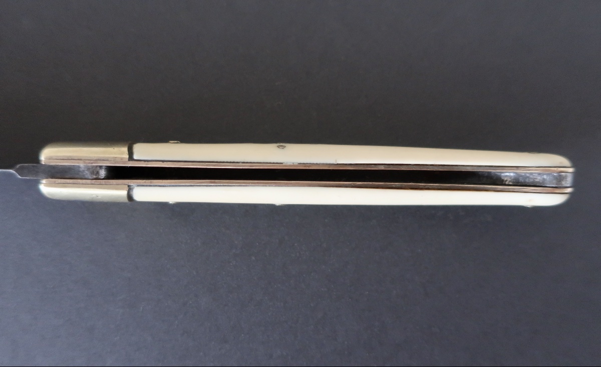 Ancien Couteau Pliant Laguiole Arbalète G. David, Manche Os, 19,2 cm, TBE-photo-7