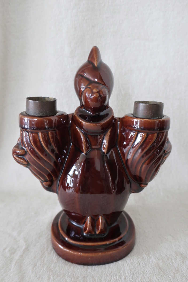 2 Porte-Lumière, Bougeoirs, Céramique Art Déco vers 1940-photo-4