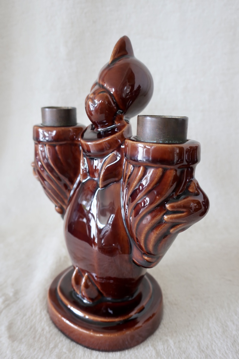 2 Porte-Lumière, Bougeoirs, Céramique Art Déco vers 1940-photo-2