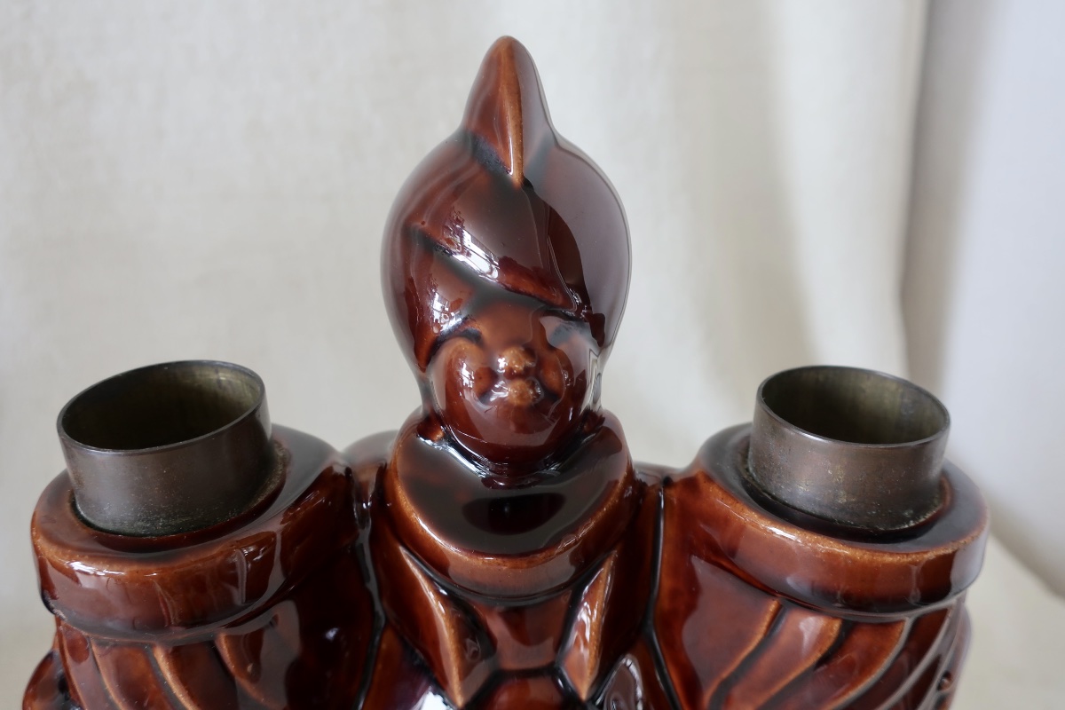 2 Porte-Lumière, Bougeoirs, Céramique Art Déco vers 1940-photo-4