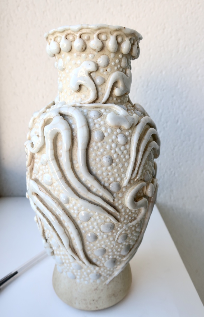 Rare Vase Balustre Chine 1ère moitié XIXème Daoguang, Chimères ou Dragons-photo-3
