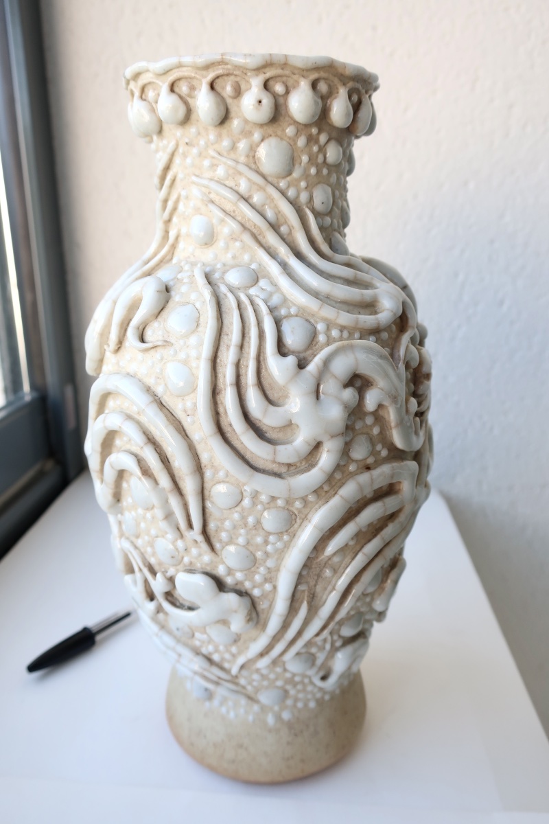 Rare Vase Balustre Chine 1ère moitié XIXème Daoguang, Chimères ou Dragons-photo-3