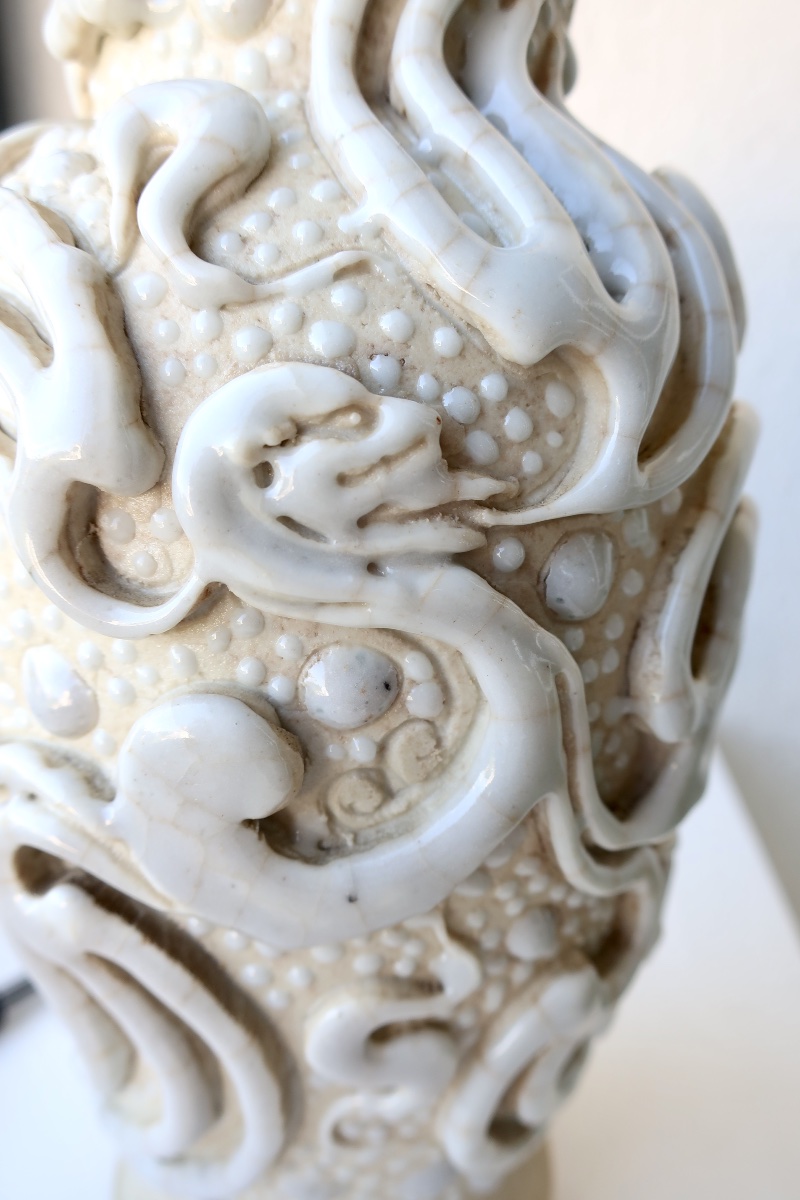 Rare Vase Balustre Chine 1ère moitié XIXème Daoguang, Chimères ou Dragons-photo-4
