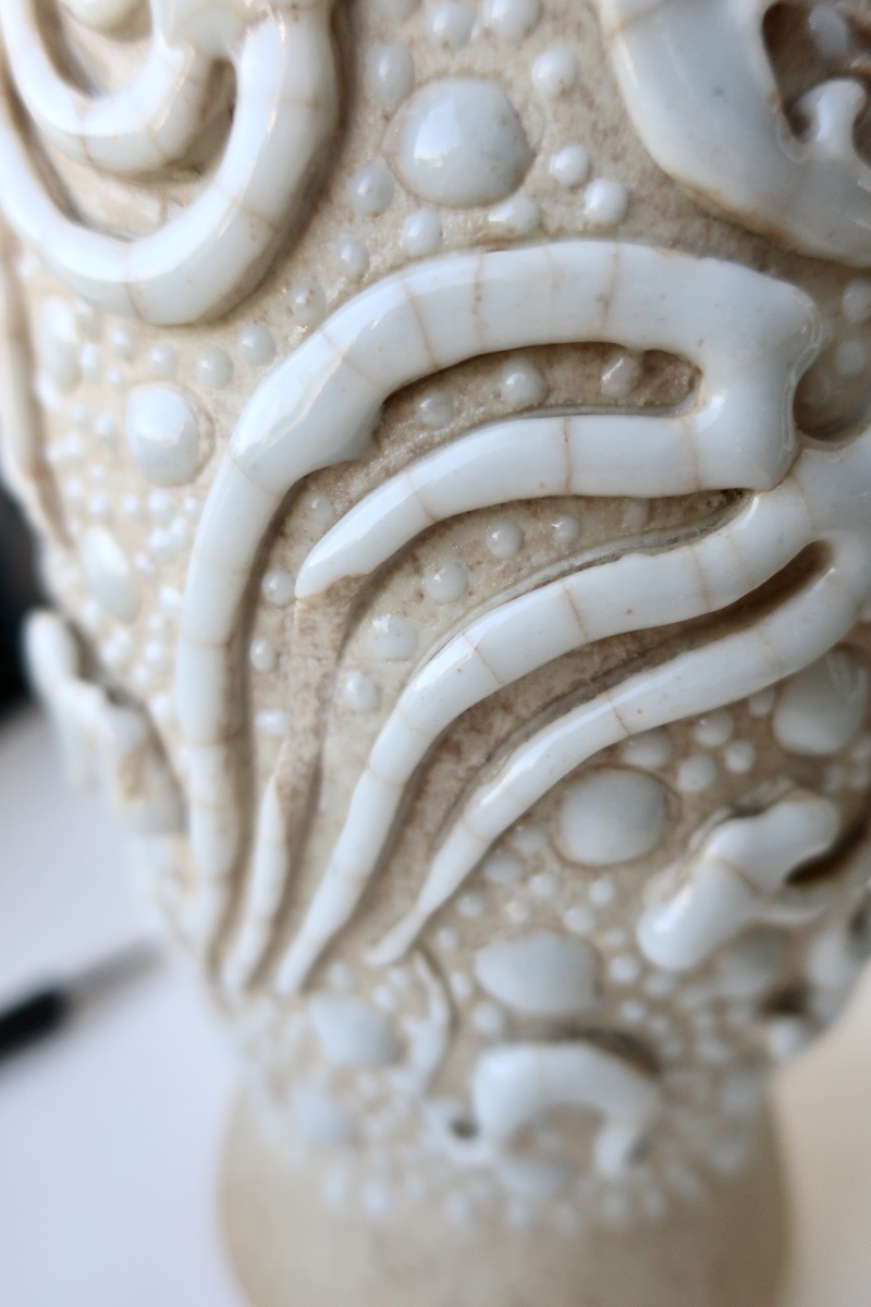 Rare Vase Balustre Chine 1ère moitié XIXème Daoguang, Chimères ou Dragons-photo-7