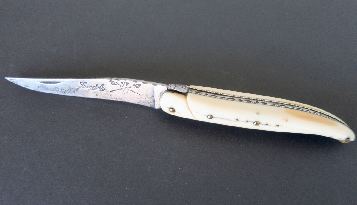 Rare Couteau Pliant Laguiole Dodu, Manche Ivoire, Vera Felix