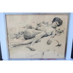 Female Nude In Charcoal Twentieth