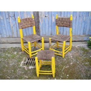 2 Chairs And 1 Straw Stool From Sheepfold