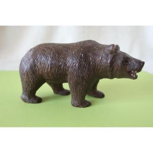 Petit Ours Forêt Noire Bois Sculpté XIXème, TBE