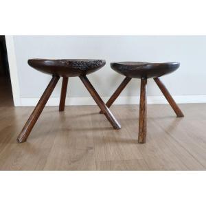 2 Tabourets Tripodes de Berger, de Vacher, Début XXème siècle