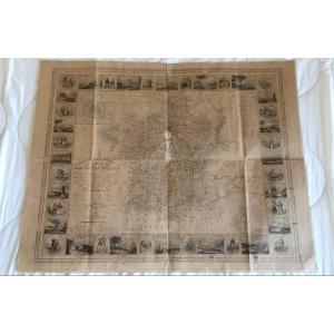 V. Levasseur : Nouvelle Carte Spéciale des Routes de France, 1854, 96 x 75,6 cm, BE