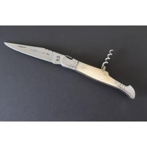 Ancien Couteau Pliant Pradel Auvergne 63, Lame + Tire-Bouchon, 20,2 cm