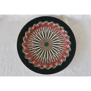 Rare Assiette Porcelaine Art Déco à Décor Rayonnant Main, TBE