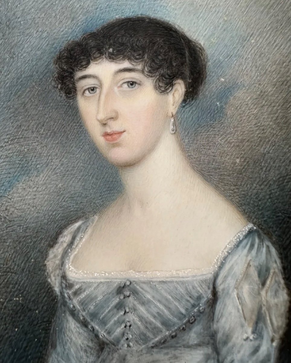 William Bate - English Miniature Painting - Portrait Of A Woman - Hrh Princess Elizabeth-photo-4