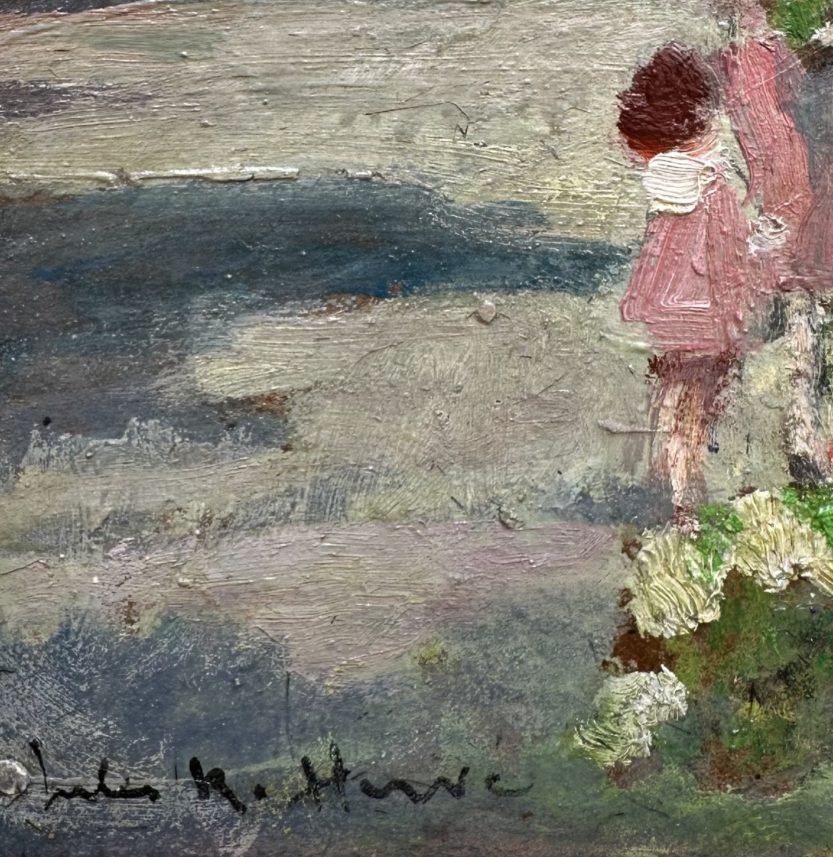 Jules René Hervé (1887-1981) - Oil On Panel - Flower Market, île De La Cité, Paris-photo-3