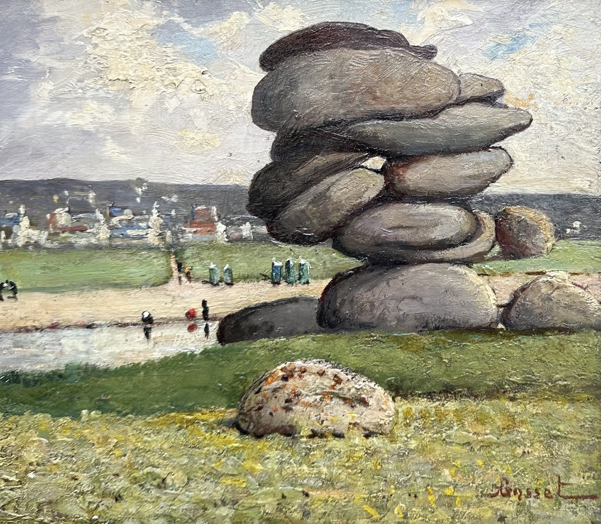 Grasset Auguste (1829-1884) - Rocks At Ploumanac'h - Landscape Painting Brittany Perros-guirec-photo-2