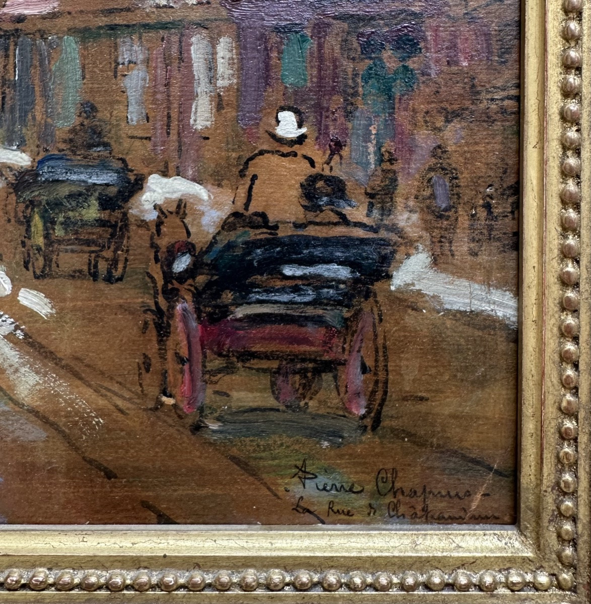 Chapuis Pierre (1863-1942) Oil On Panel - Rue De Châteaudun, Paris - Painting -photo-4