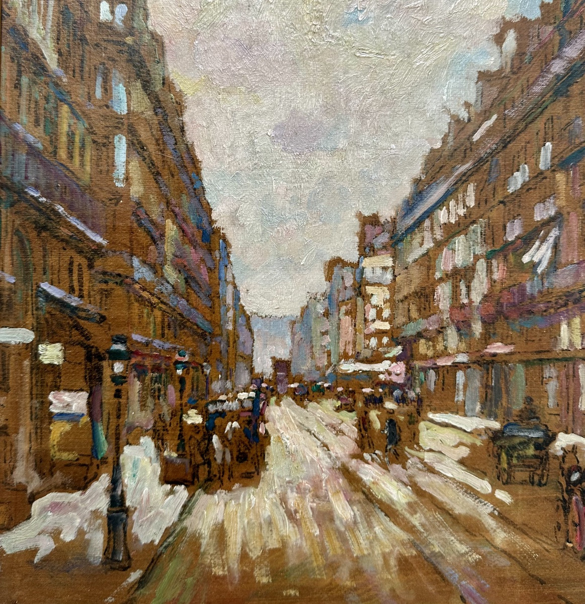 Chapuis Pierre (1863-1942) Oil On Panel - Rue De Châteaudun, Paris - Painting -photo-1
