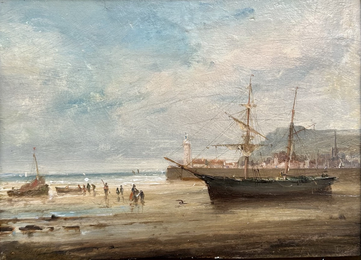 GUDIN Henriette (1825-1892) Paysage Bord de Mer - Peinture Tableau Marine Bretagne Normandie-photo-3