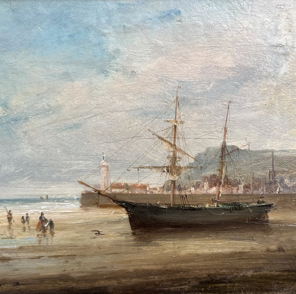 GUDIN Henriette (1825-1892) Paysage Bord de Mer - Peinture Tableau Marine Bretagne Normandie-photo-4