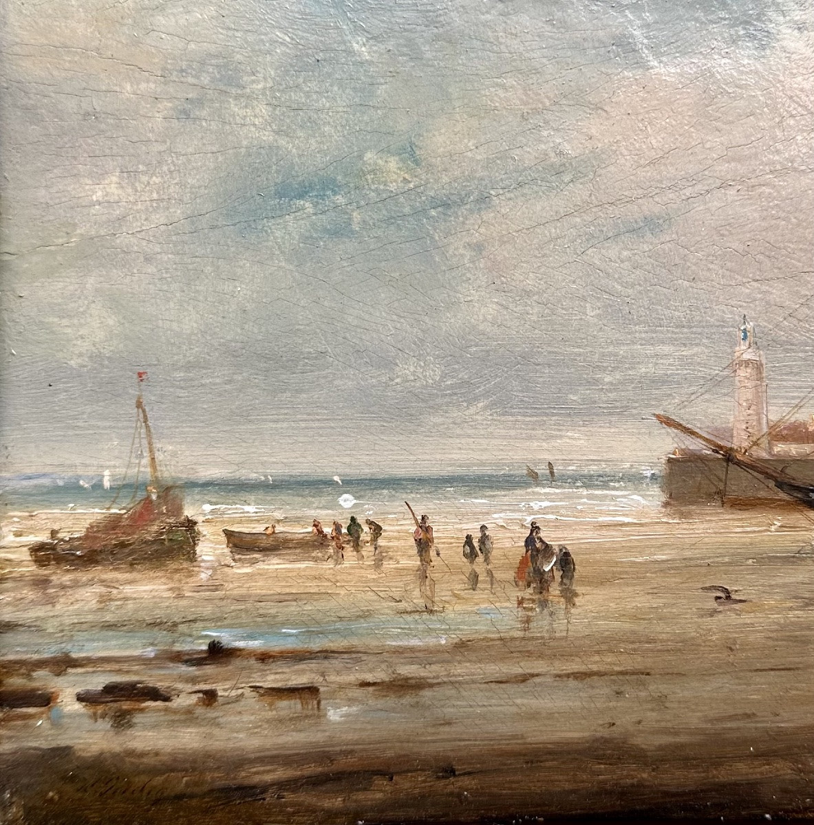 GUDIN Henriette (1825-1892) Paysage Bord de Mer - Peinture Tableau Marine Bretagne Normandie-photo-1