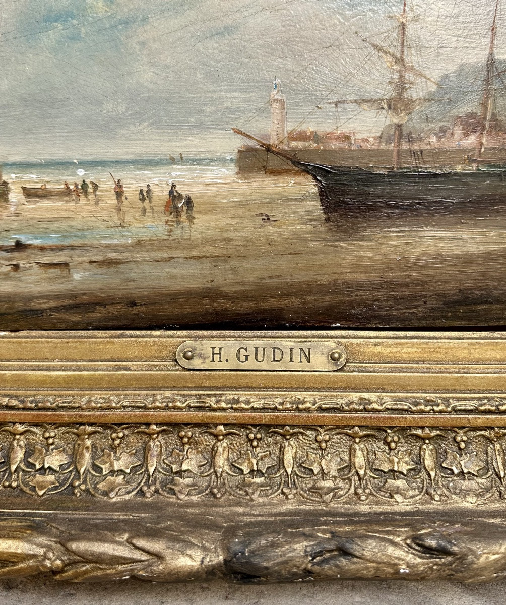 GUDIN Henriette (1825-1892) Paysage Bord de Mer - Peinture Tableau Marine Bretagne Normandie-photo-4