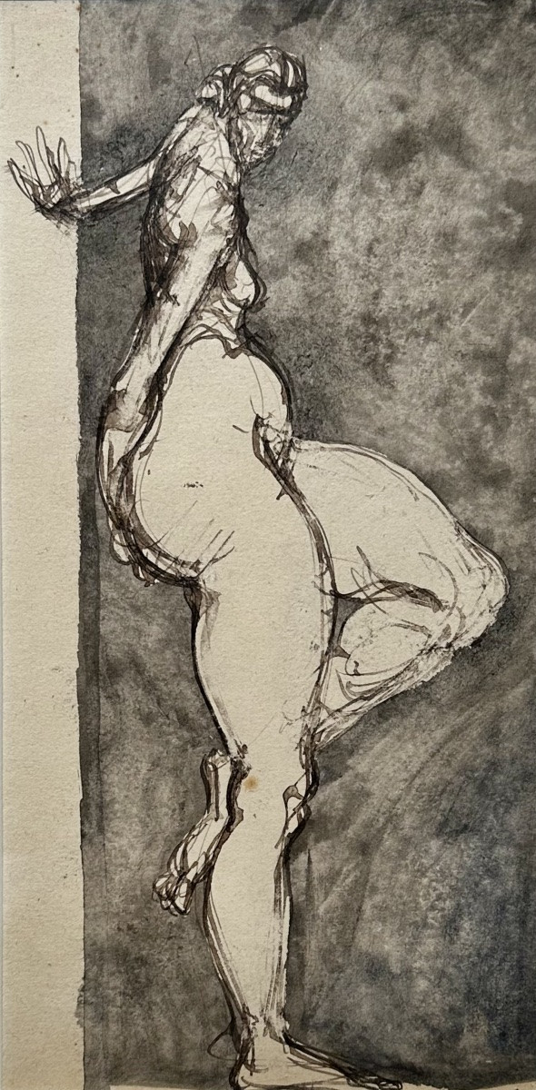 Brassaï (1899-1984) Portrait Of A Nude Woman In Profile - Drawing, Ink Wash - Gyula Halasz-photo-3