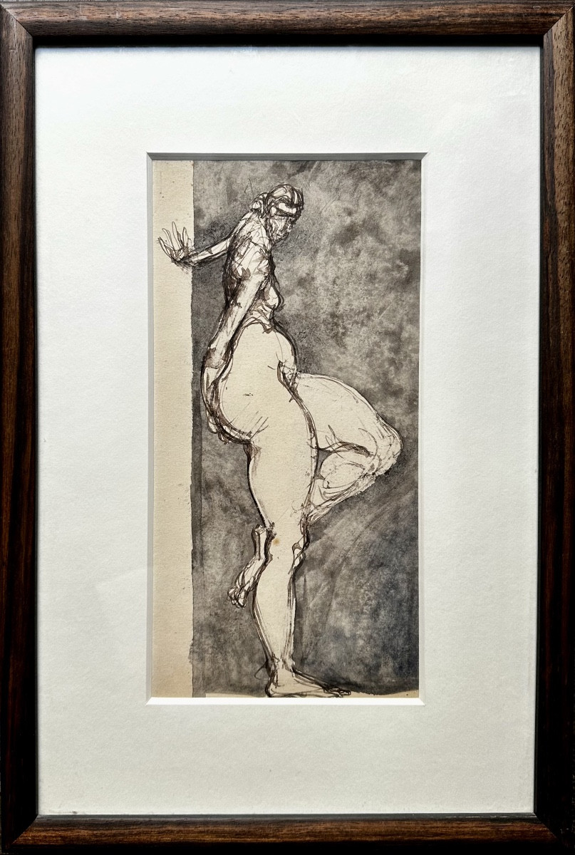 Brassaï (1899-1984) Portrait Of A Nude Woman In Profile - Drawing, Ink Wash - Gyula Halasz