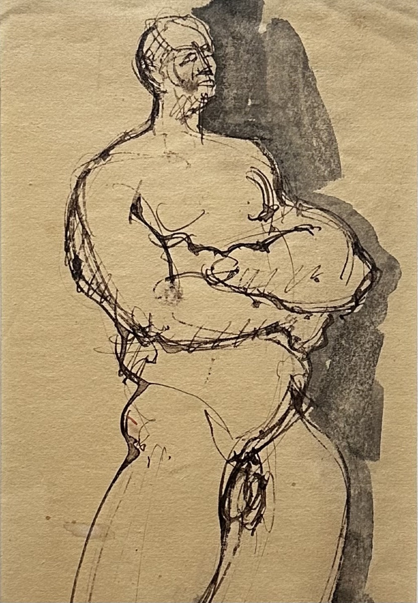 Brassaï (1899-1984) Academy Of Naked Man - Drawing, Ink Wash - Gyula Halász-photo-3