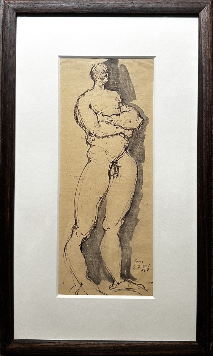 Brassaï (1899-1984) Academy Of Naked Man - Drawing, Ink Wash - Gyula Halász
