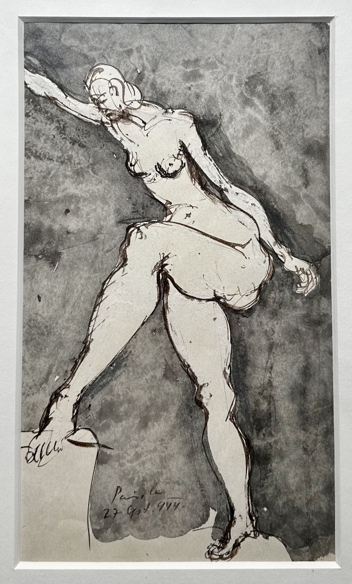 Brassaï (1899-1984) Academy Of Nude Woman Portrait - Drawing, Ink Wash - Gyula Halász-photo-2