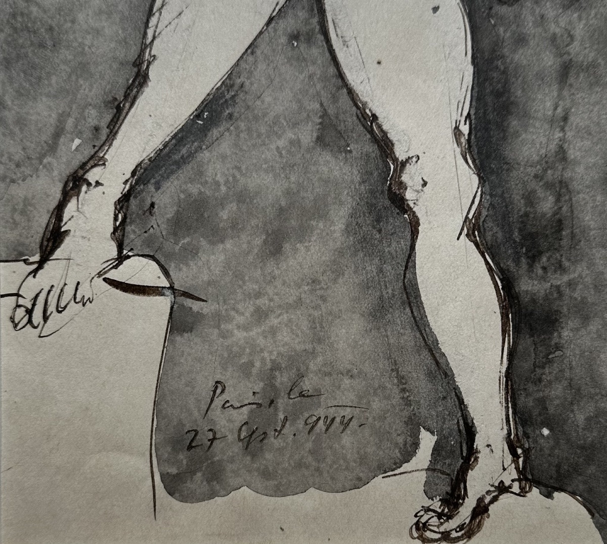 Brassaï (1899-1984) Academy Of Nude Woman Portrait - Drawing, Ink Wash - Gyula Halász-photo-1