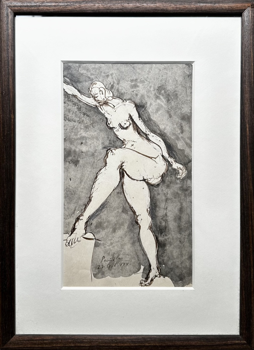 Brassaï (1899-1984) Academy Of Nude Woman Portrait - Drawing, Ink Wash - Gyula Halász