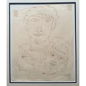 André DERAIN (1880-1954) - Dessin à l’encre  - Portraits Homme & Femme 