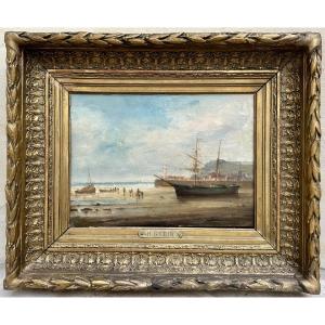 GUDIN Henriette (1825-1892) Paysage Bord de Mer - Peinture Tableau Marine Bretagne Normandie