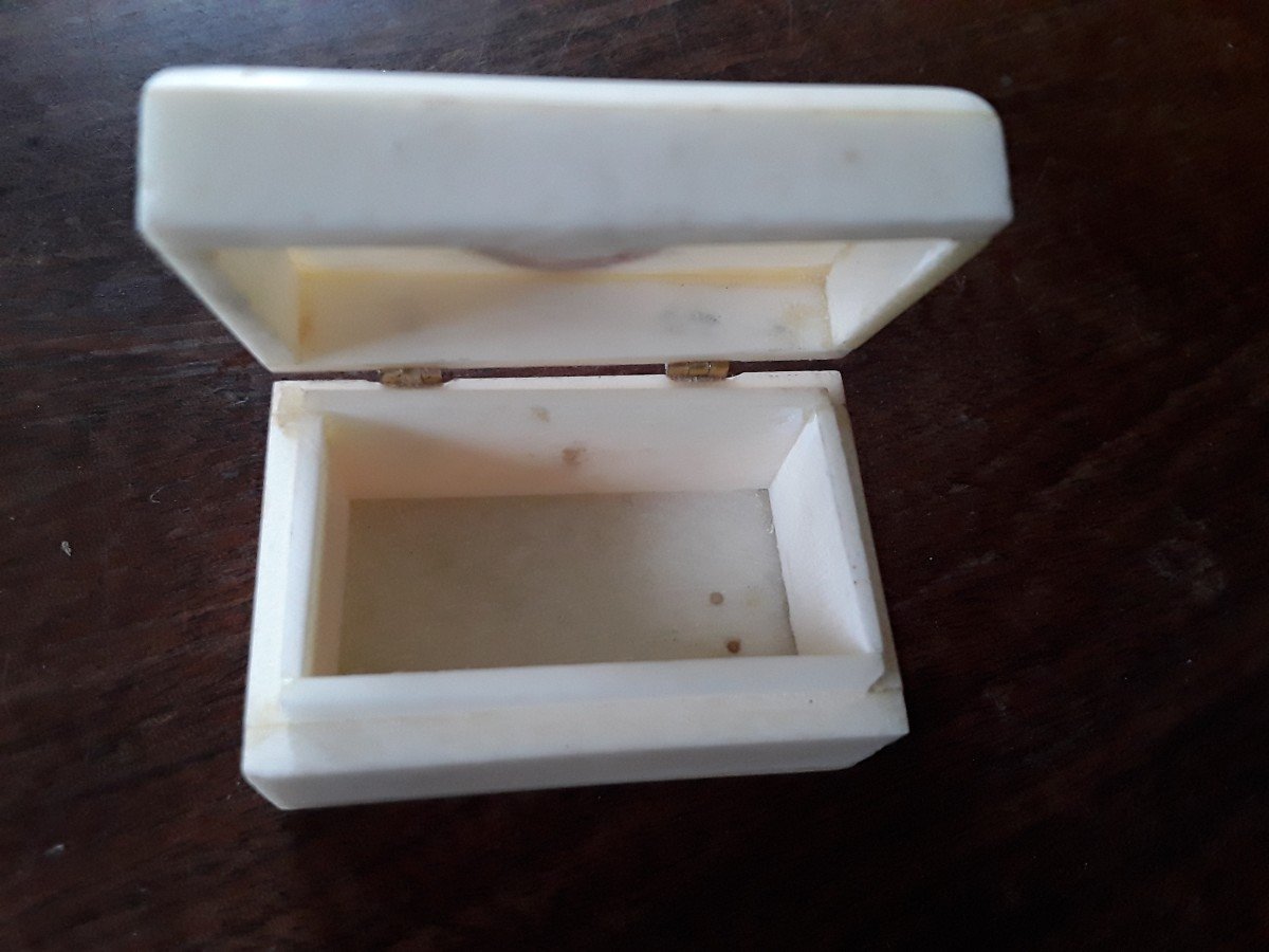 Small 19th Century Ivory And Miniature Box On Enamel -photo-3