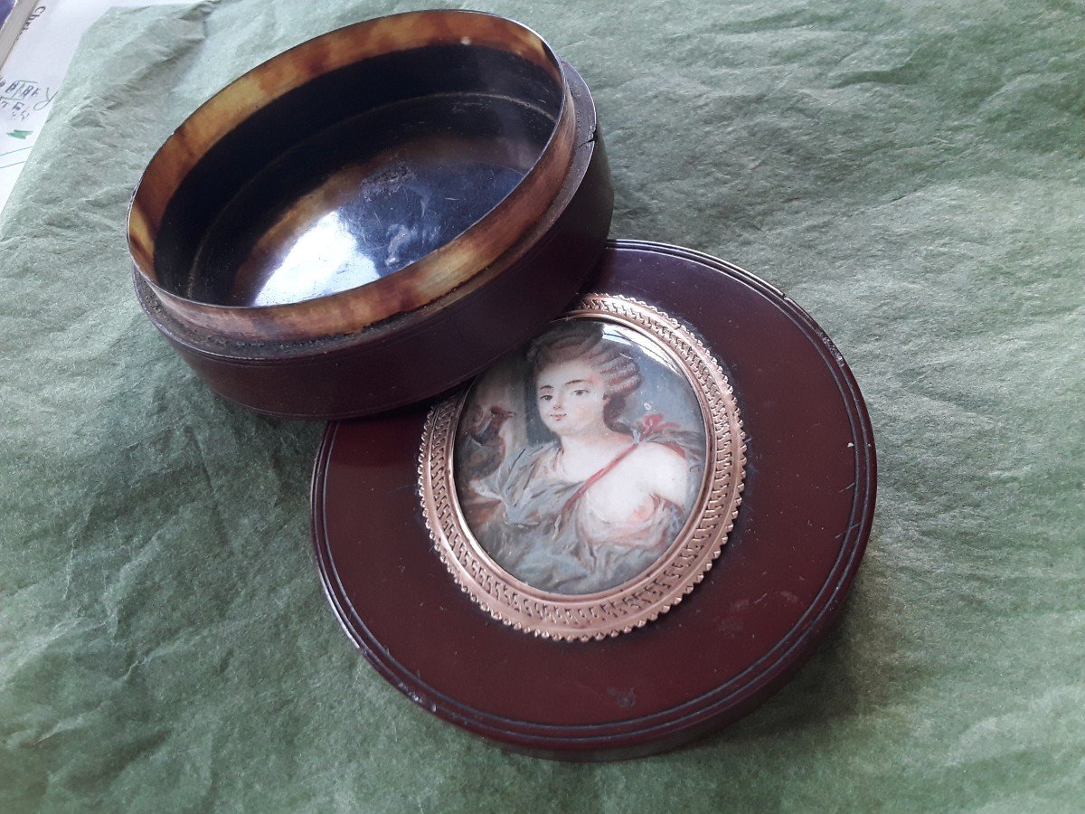 18th Century Box With Miniature On Ivory-photo-1