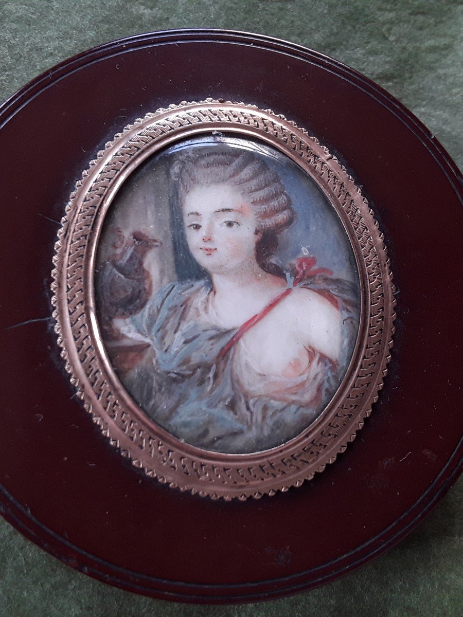18th Century Box With Miniature On Ivory-photo-2